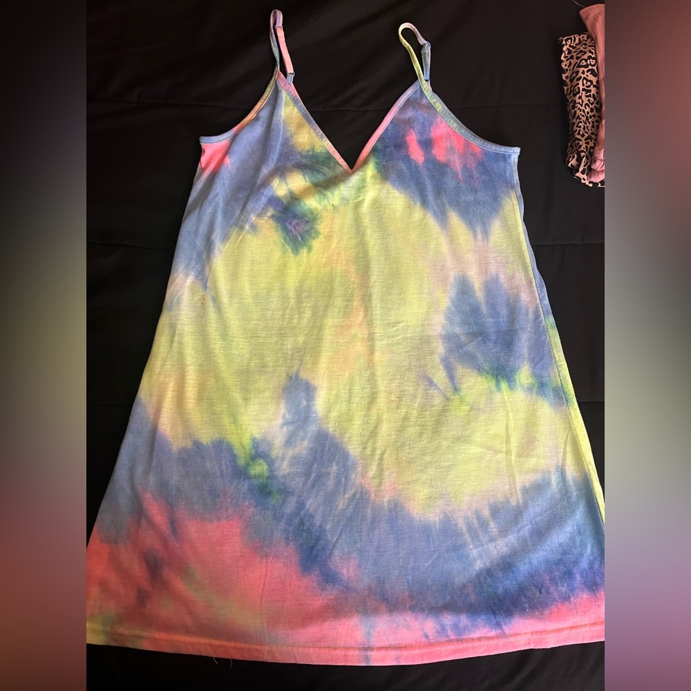 Yellow and Blue Spaghetti Strap Sleeveless Camisole